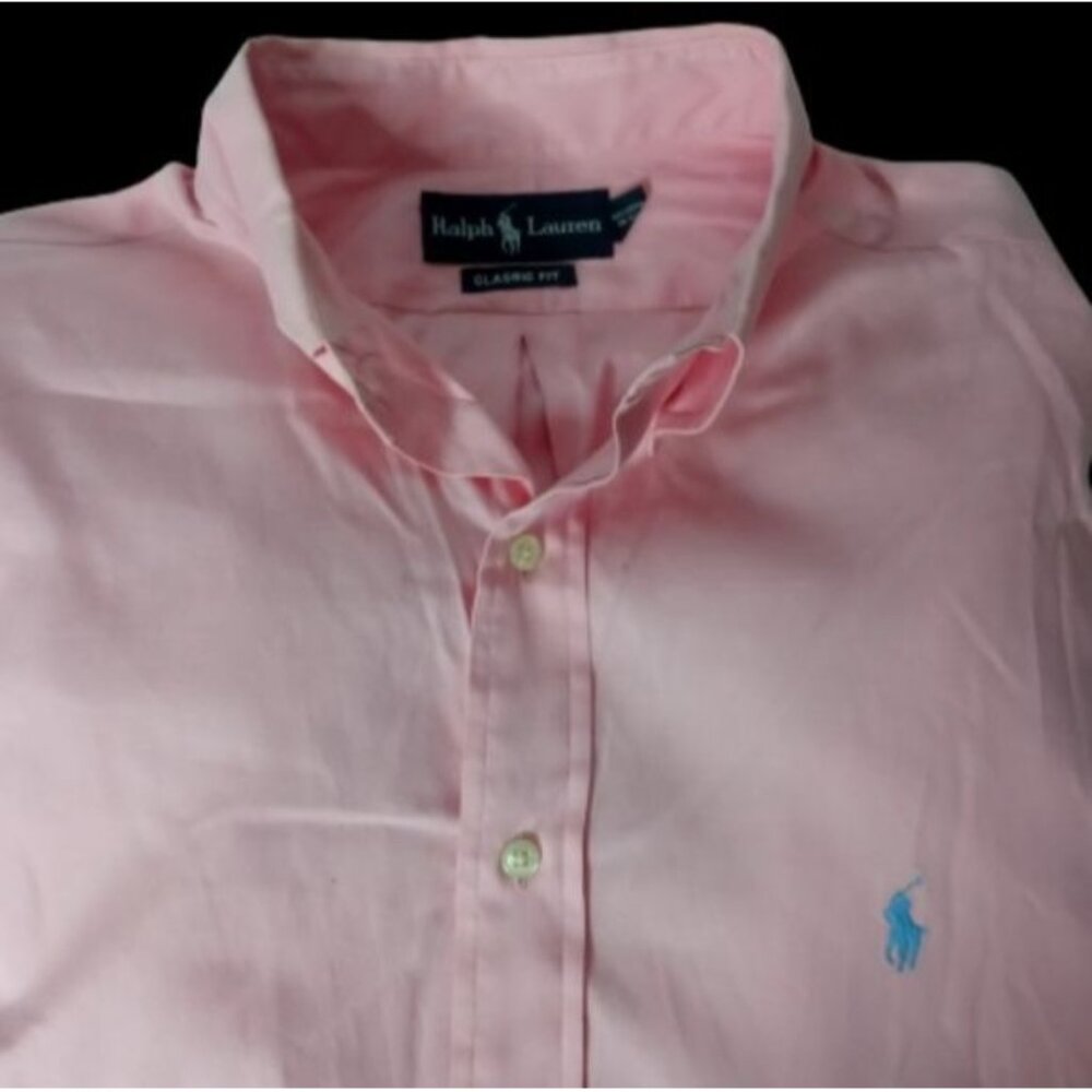 Mens Polo Ralph Lauren Classic Long Sleeve Pink Dress Shirt Size XL. - Picture 9 of 15